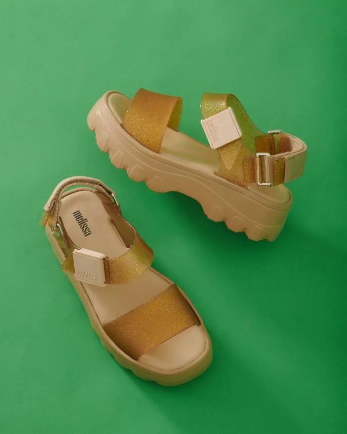Women Kick Off Sandal Beigegold Melissa Platforms