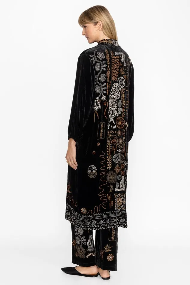 Women Kimonos Johnny Was VELVET BISHOP SLEEVE KIMONO COAT Black Women Kimonos Johnny Was VELVET BISHOP SLEEVE KIMONO COAT Black