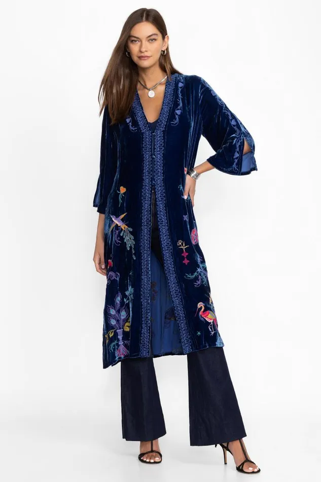 Women Kimonos Johnny Was VELVET BUTTON FRONT KIMONO Bellwether