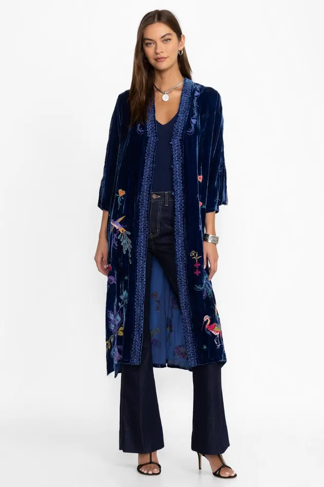 Women Kimonos Johnny Was VELVET BUTTON FRONT KIMONO Bellwether