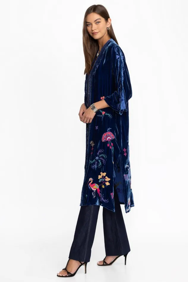 Women Kimonos Johnny Was VELVET BUTTON FRONT KIMONO Bellwether