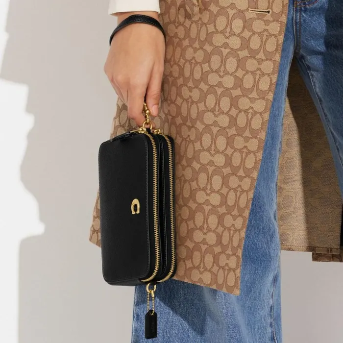 Women Kira Crossbody Brassblack Coach Crossbody Wallets