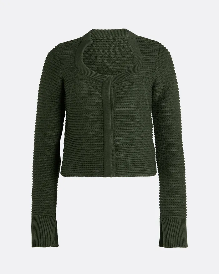 Women Knitwear Safiyaa Karlotta Olive Crochet Jacket Olive