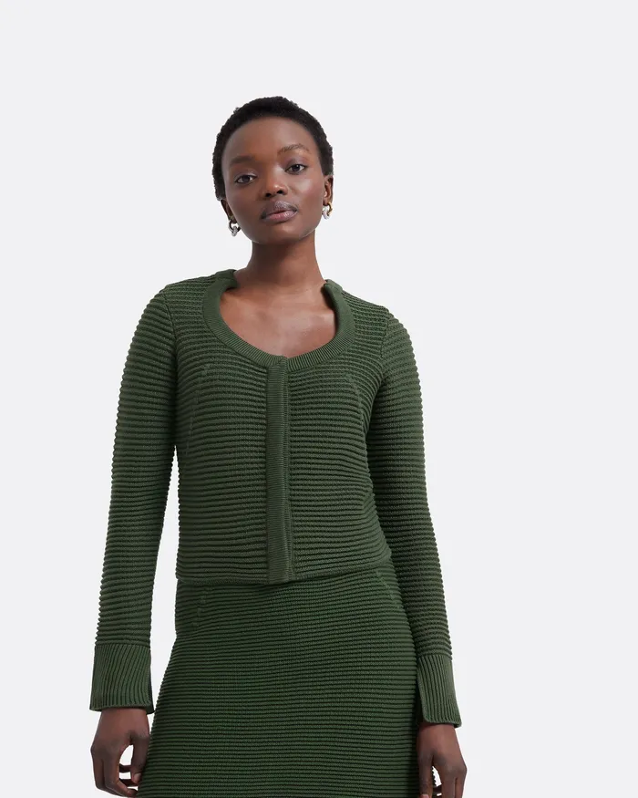Women Knitwear Safiyaa Karlotta Olive Crochet Jacket Olive
