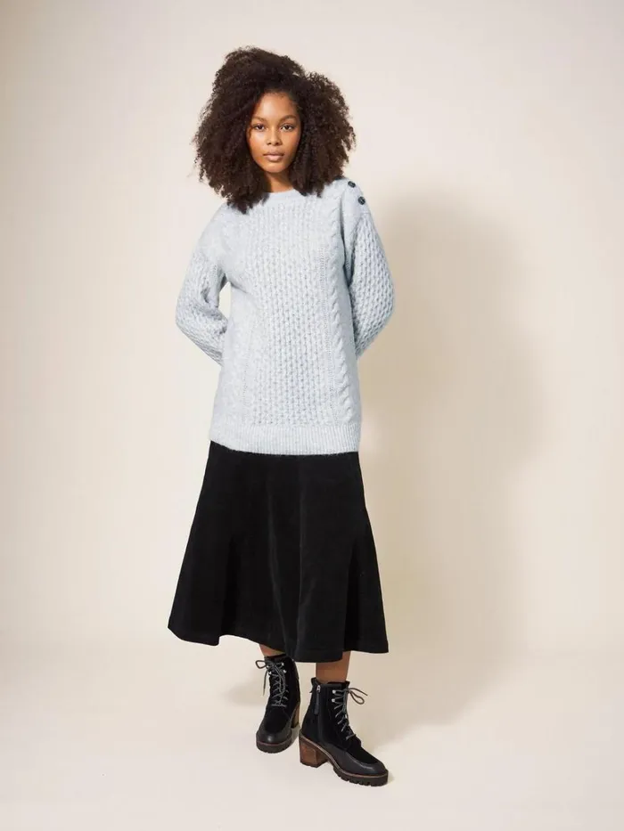 Women KNITWEAR White Stuff BIRCH TUNIC Mid Grey