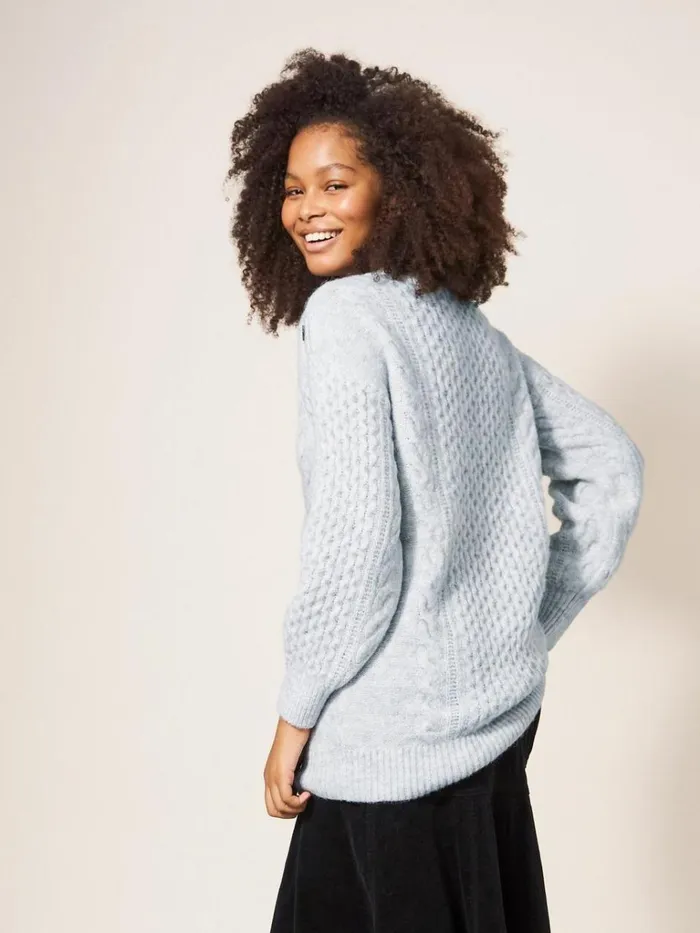 Women KNITWEAR White Stuff BIRCH TUNIC Mid Grey Women KNITWEAR White Stuff BIRCH TUNIC Mid Grey