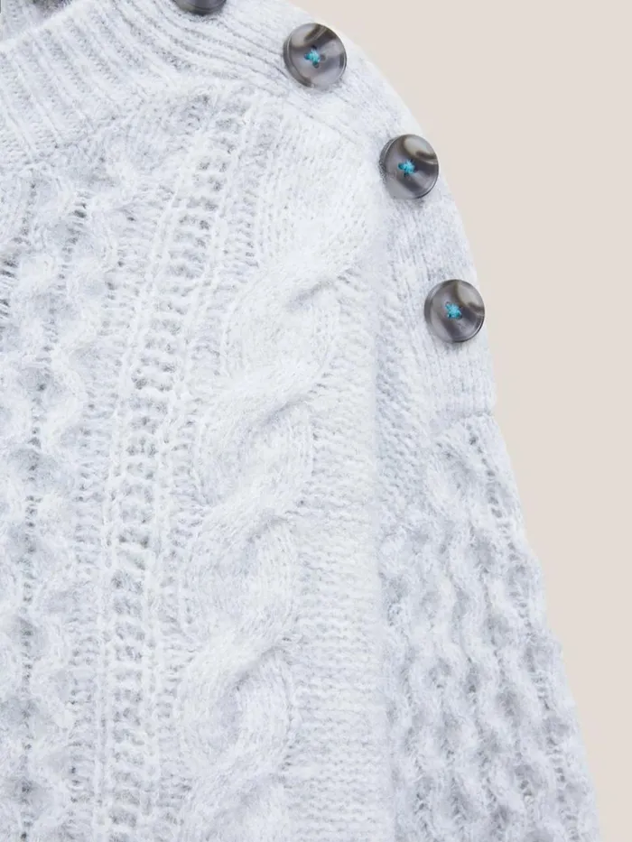 Women KNITWEAR White Stuff BIRCH TUNIC Mid Grey Women KNITWEAR White Stuff BIRCH TUNIC Mid Grey