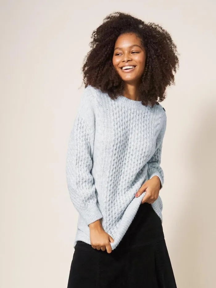 Women KNITWEAR White Stuff BIRCH TUNIC Mid Grey Women KNITWEAR White Stuff BIRCH TUNIC Mid Grey