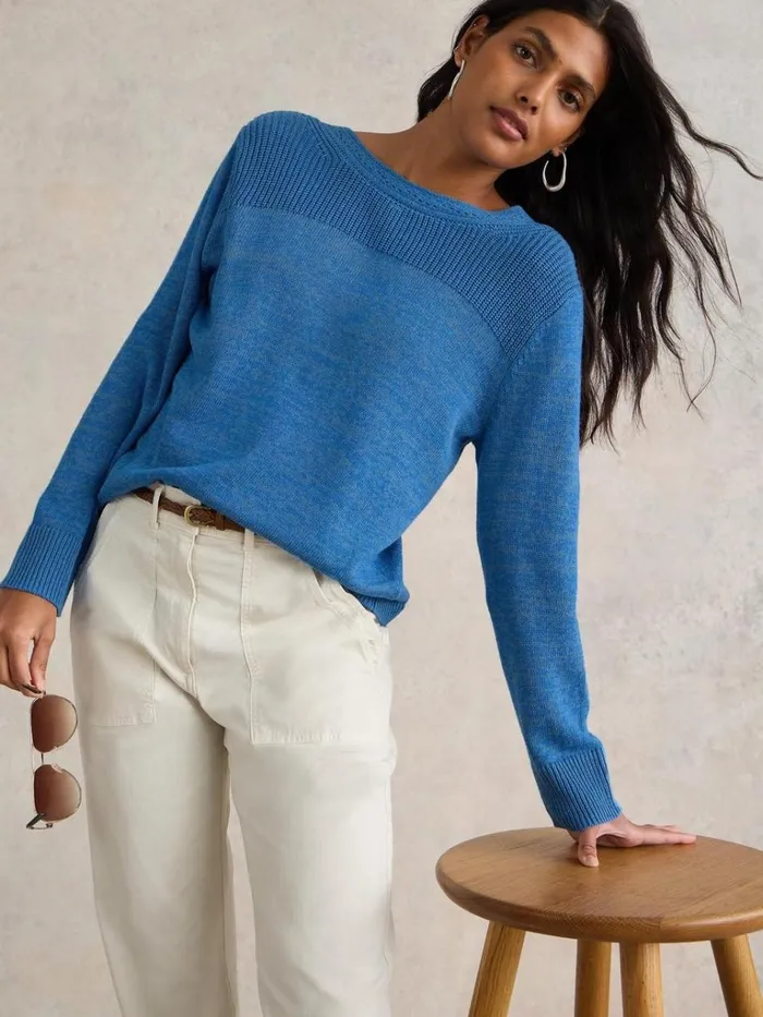 Women KNITWEAR White Stuff HEATHER JUMPER Mid Blue