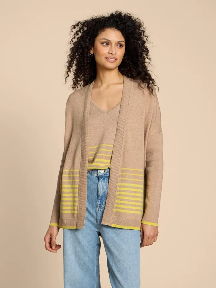 Women KNITWEAR White Stuff LILY LONGLINE CARDI Natural Multi Women KNITWEAR White Stuff LILY LONGLINE CARDI Natural Multi