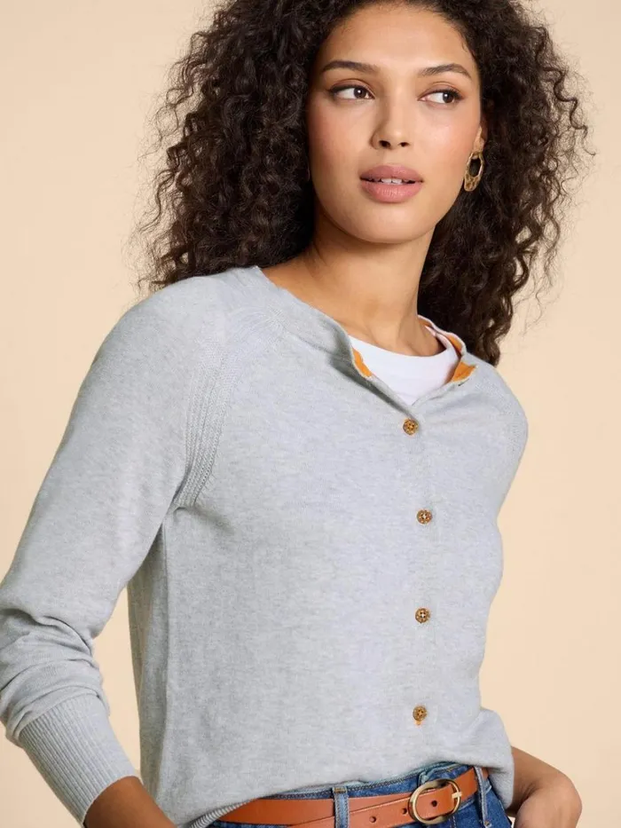 Women KNITWEAR White Stuff LULU CARDI Grey Marl Women KNITWEAR White Stuff LULU CARDI Grey Marl