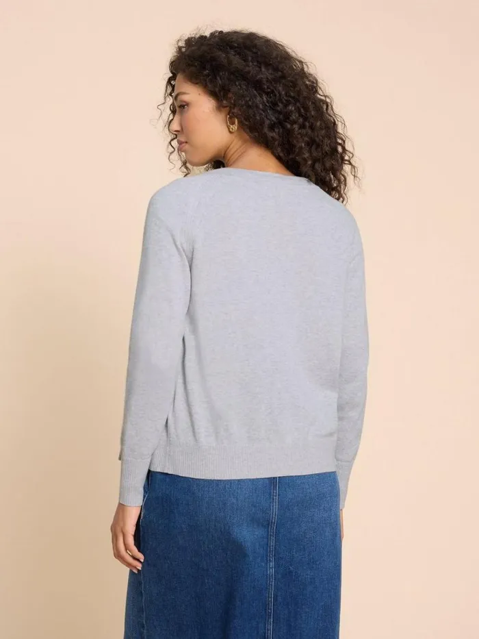 Women KNITWEAR White Stuff LULU CARDI Grey Marl Women KNITWEAR White Stuff LULU CARDI Grey Marl