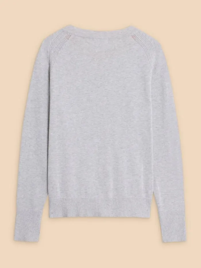 Women KNITWEAR White Stuff LULU CARDI Grey Marl Women KNITWEAR White Stuff LULU CARDI Grey Marl