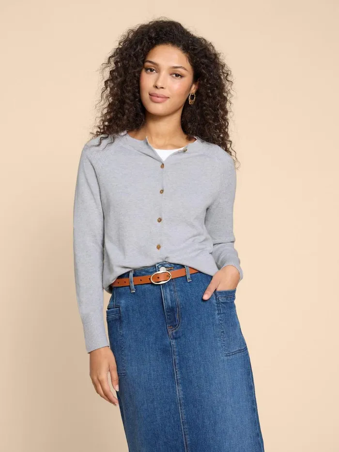 Women KNITWEAR White Stuff LULU CARDI Grey Marl Women KNITWEAR White Stuff LULU CARDI Grey Marl