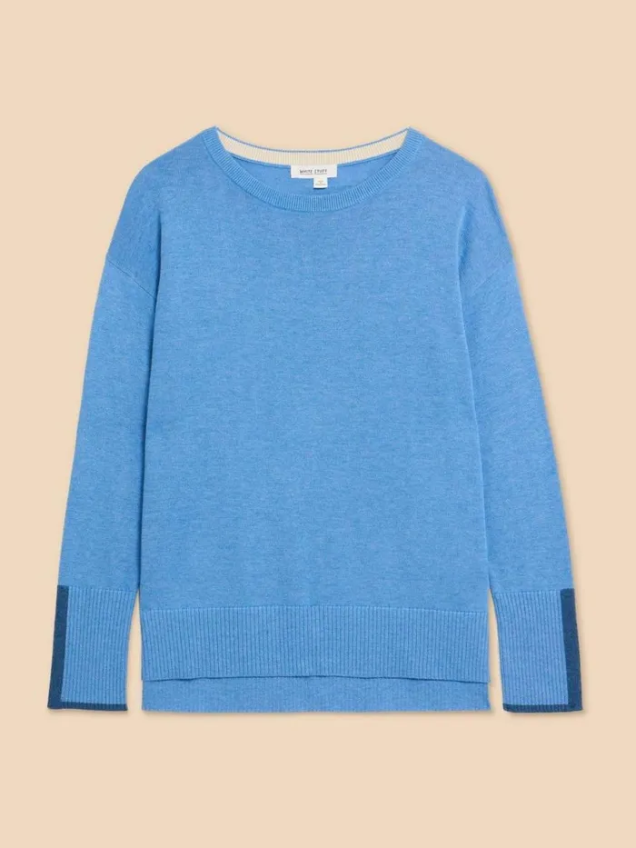 Women KNITWEAR White Stuff OLIVE CREW JUMPER Chambray Blue Women KNITWEAR White Stuff OLIVE CREW JUMPER Chambray Blue