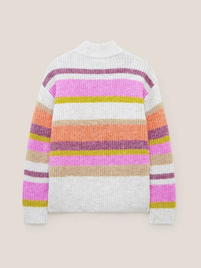 Women KNITWEAR White Stuff RAINBOW STRIPE JUMPER Natural Multi