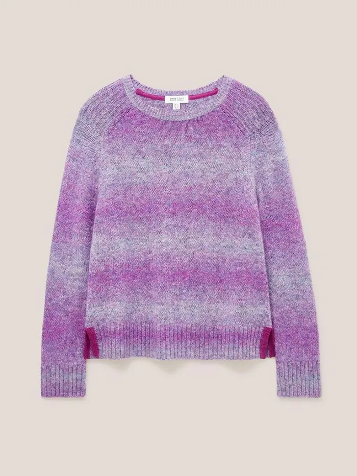 Women KNITWEAR White Stuff SPACE DYE WOOL JUMPER Purple Multi