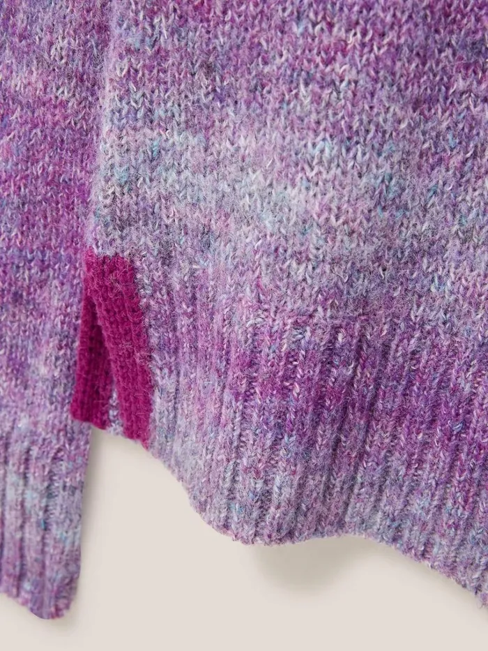 Women KNITWEAR White Stuff SPACE DYE WOOL JUMPER Purple Multi