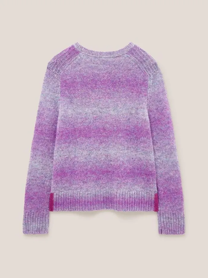 Women KNITWEAR White Stuff SPACE DYE WOOL JUMPER Purple Multi