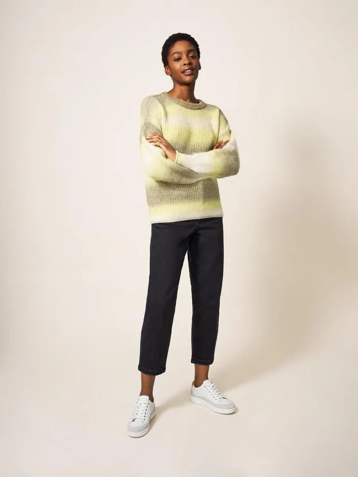 Women KNITWEAR White Stuff SPRING SPACEDYE JUMPER Green Multi
