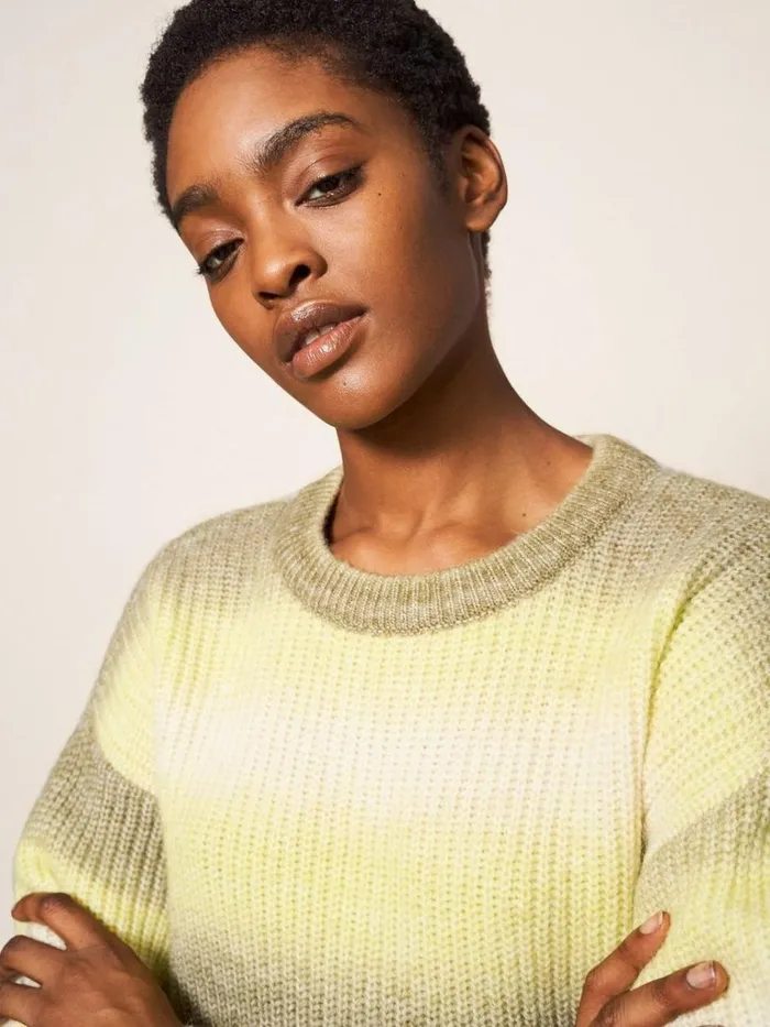 Women KNITWEAR White Stuff SPRING SPACEDYE JUMPER Green Multi