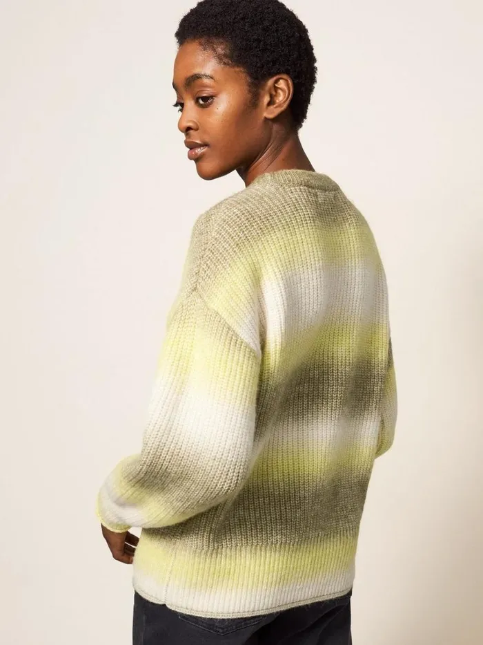 Women KNITWEAR White Stuff SPRING SPACEDYE JUMPER Green Multi