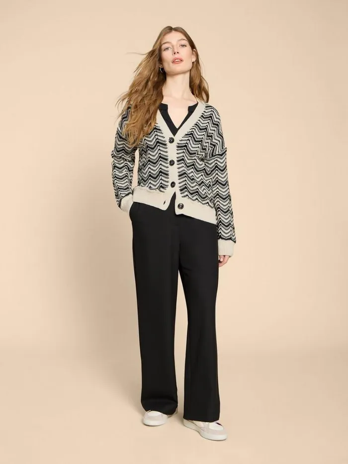 Women KNITWEAR White Stuff STELLA CHEVRON CARDI White Multi