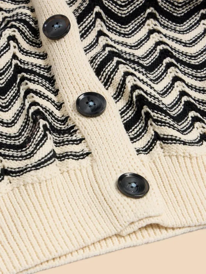 Women KNITWEAR White Stuff STELLA CHEVRON CARDI White Multi Women KNITWEAR White Stuff STELLA CHEVRON CARDI White Multi