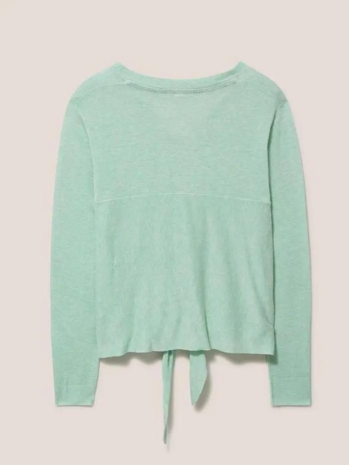 Women KNITWEAR White Stuff TIE HEM JUMPER Light Teal