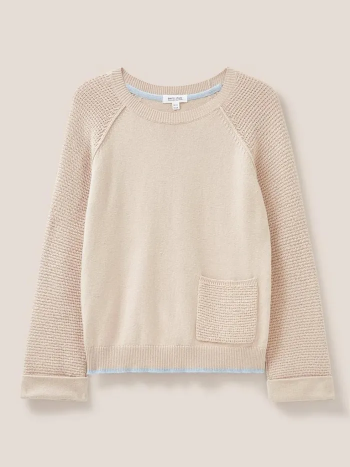 Women KNITWEAR White Stuff TYNE CREW NECK JUMPER Light Natural Women KNITWEAR White Stuff TYNE CREW NECK JUMPER Light Natural