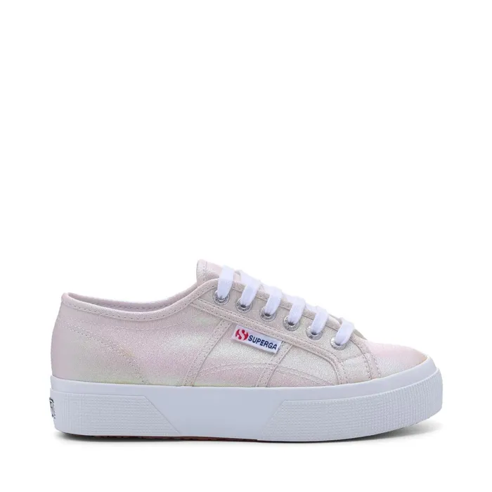 Women Lady Shoes Woman 2740 PLATFORM LAME Wedge BEIGE LT IRIDESCENT Superga Platform