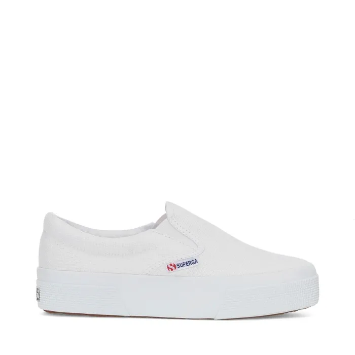Women Lady Shoes Woman 2740 PLATFORM SLIPON Wedge WHITE Superga Platform
