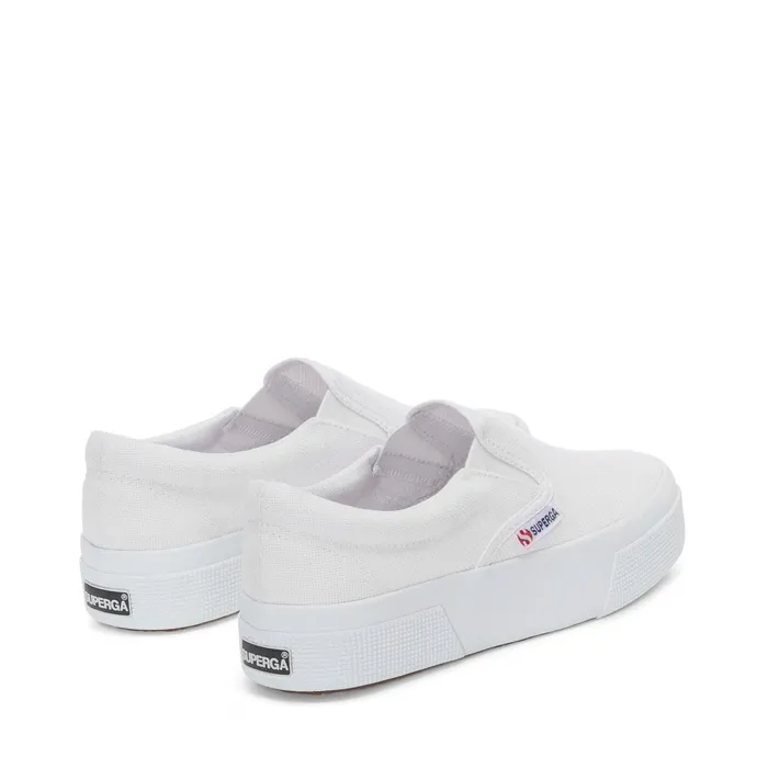 Women Lady Shoes Woman 2740 PLATFORM SLIPON Wedge WHITE Superga Platform