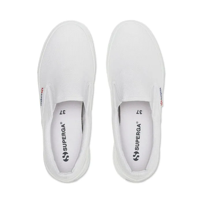 Women Lady Shoes Woman 2740 PLATFORM SLIPON Wedge WHITE Superga Platform