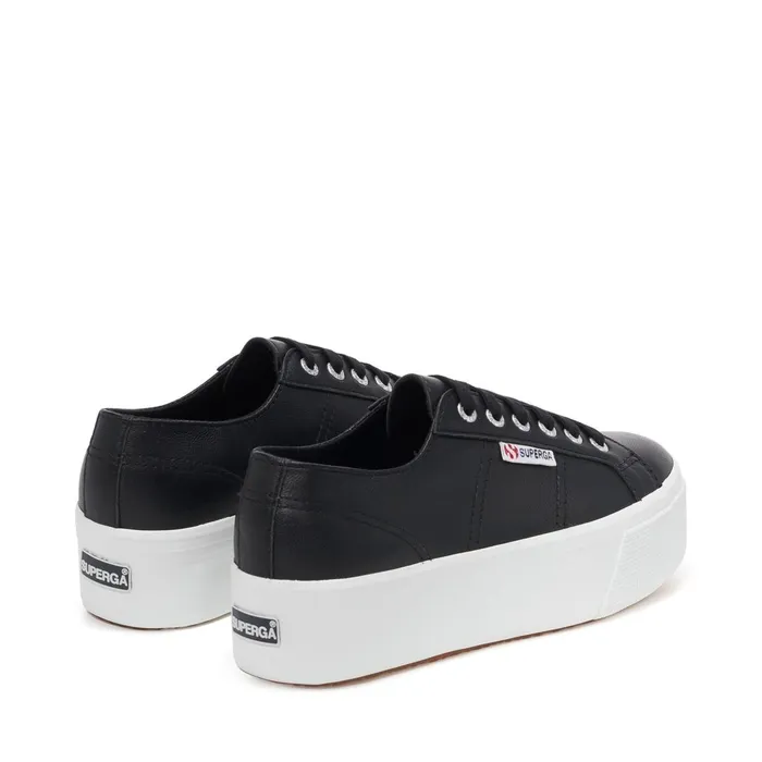 Women Lady Shoes Woman 2790 NAPPA Wedge BLACKWHITE Superga Platform
