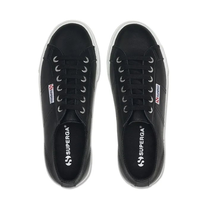 Women Lady Shoes Woman 2790 NAPPA Wedge BLACKWHITE Superga Platform