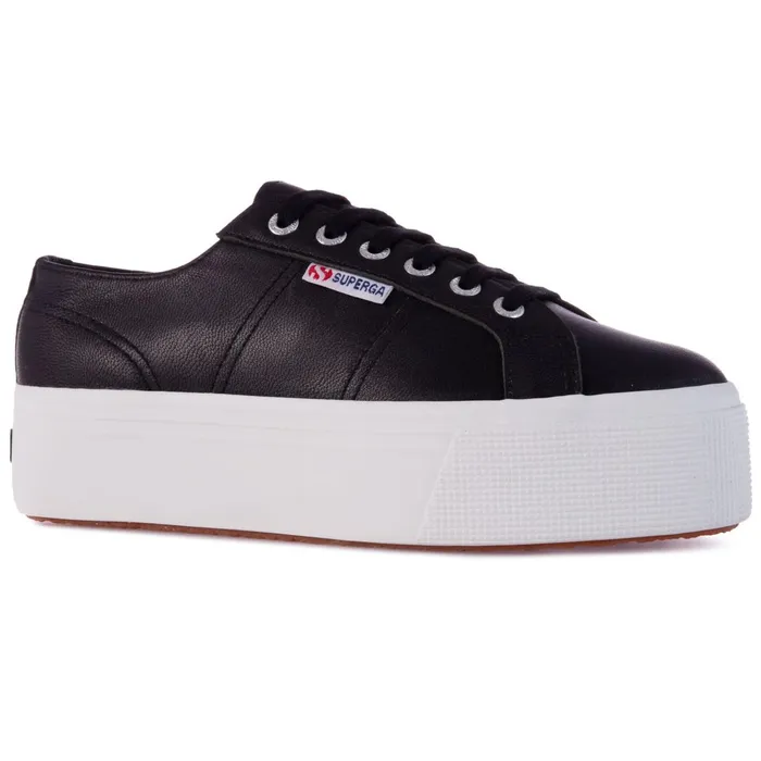 Women Lady Shoes Woman 2790 NAPPA Wedge BLACKWHITE Superga Platform