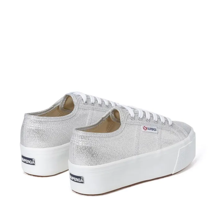 Women Lady Shoes Woman 2790 PLATFORM LAME Wedge GREY SILVER Superga Platform