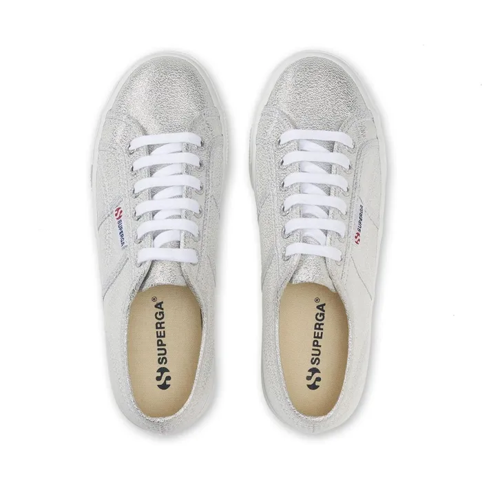 Women Lady Shoes Woman 2790 PLATFORM LAME Wedge GREY SILVER Superga Platform