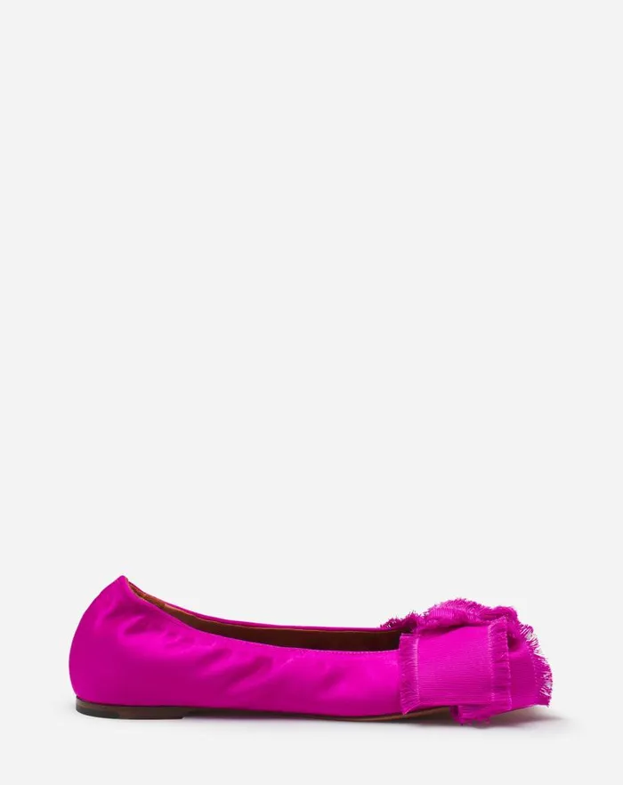 Women Lanvin Ballerinas Ballerina Flat With A Satin Bow Fuchsia