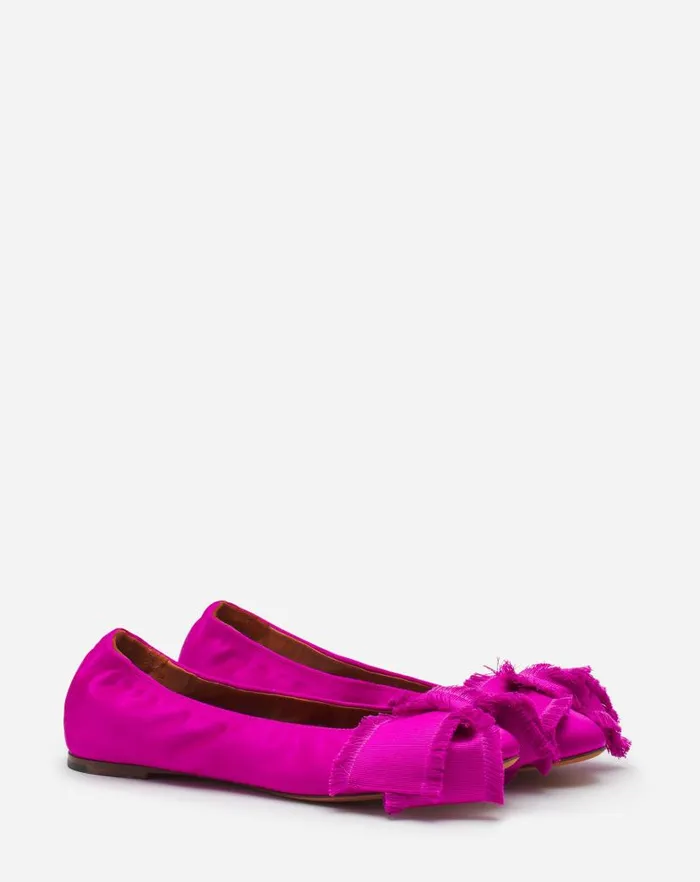Women Lanvin Ballerinas Ballerina Flat With A Satin Bow Fuchsia