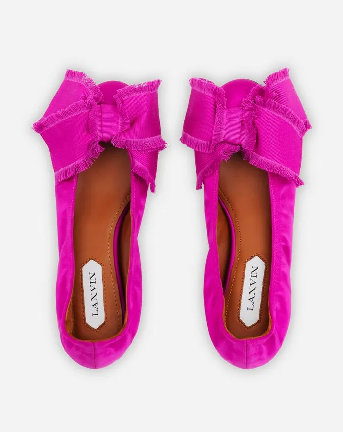 Women Lanvin Ballerinas Ballerina Flat With A Satin Bow Fuchsia