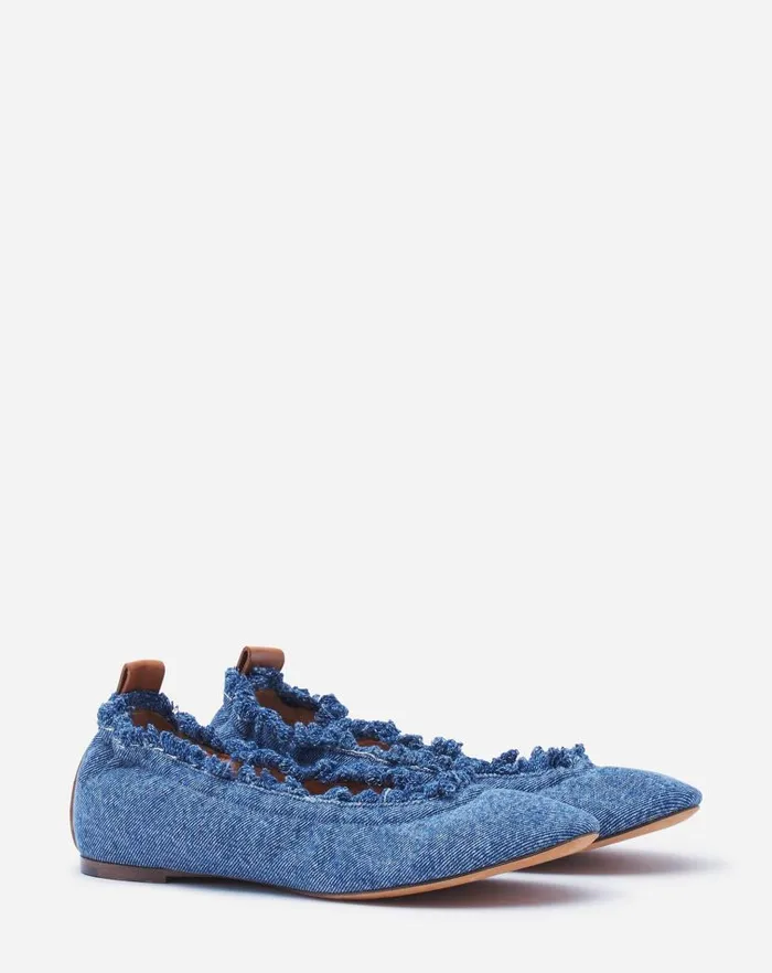 Women Lanvin Ballerinas The Ballerina Flat In Denim Denim Blue