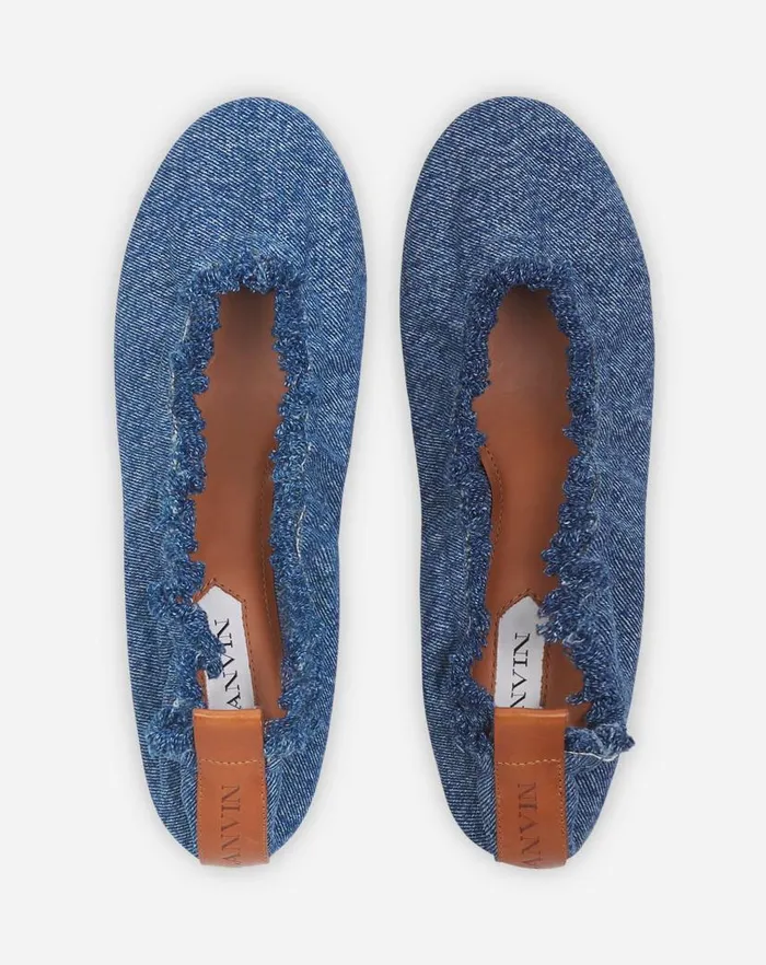 Women Lanvin Ballerinas The Ballerina Flat In Denim Denim Blue