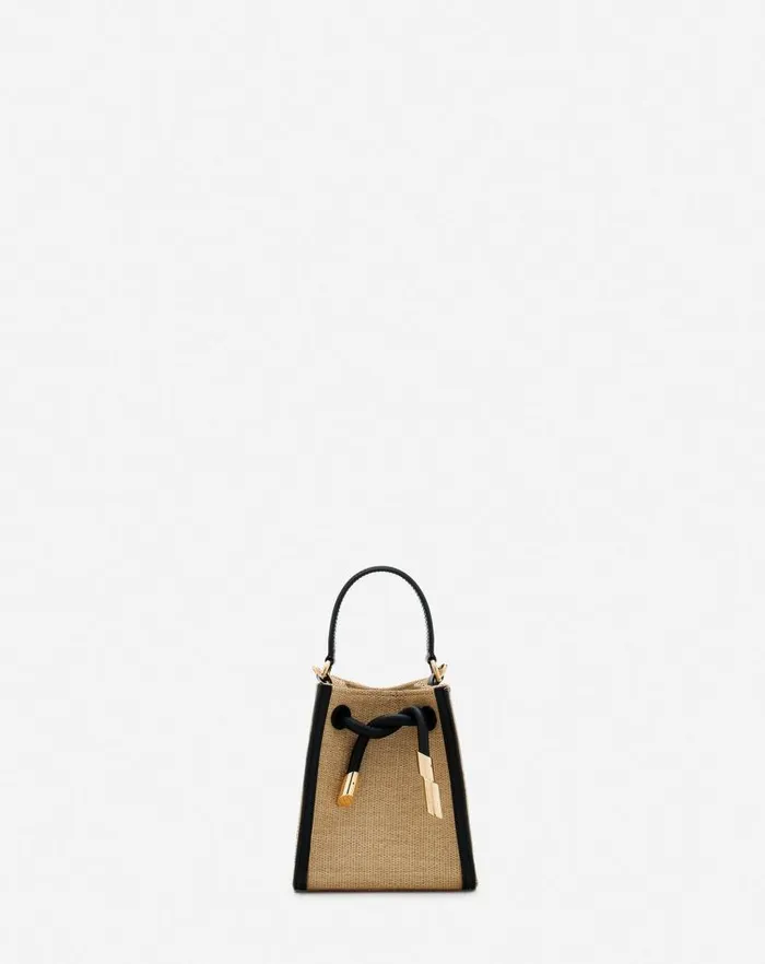 Women Lanvin Crossbody Bags and Shoulder Bags Sequence Hobo Nano Raffia Bag Naturalblack Women Lanvin Crossbody Bags and Shoulder Bags Sequence Hobo Nano Raffia Bag Naturalblack