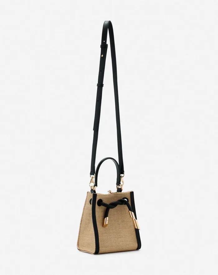Women Lanvin Crossbody Bags and Shoulder Bags Sequence Hobo Nano Raffia Bag Naturalblack Women Lanvin Crossbody Bags and Shoulder Bags Sequence Hobo Nano Raffia Bag Naturalblack