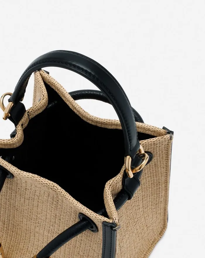 Women Lanvin Crossbody Bags and Shoulder Bags Sequence Hobo Nano Raffia Bag Naturalblack Women Lanvin Crossbody Bags and Shoulder Bags Sequence Hobo Nano Raffia Bag Naturalblack