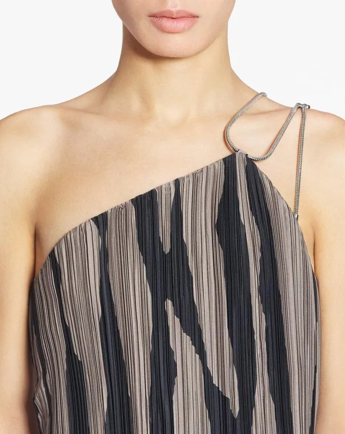 Women Lanvin Dresses Asymmetrical Cascadeeffect Dress Marron Glaceblack Women Lanvin Dresses Asymmetrical Cascadeeffect Dress Marron Glaceblack