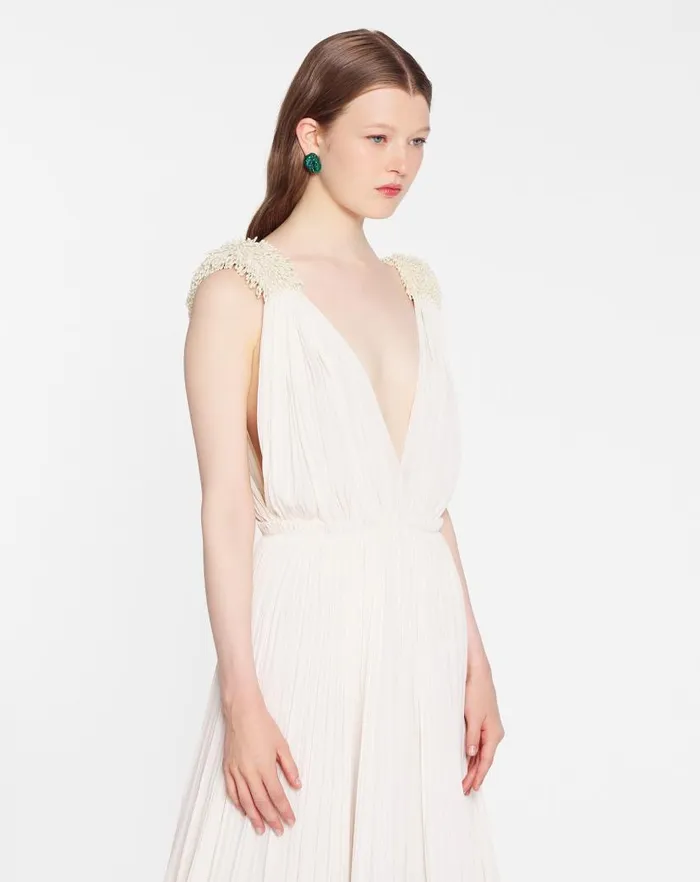 Women Lanvin Dresses Floor Length Evening Gown In Charmeuse Off White