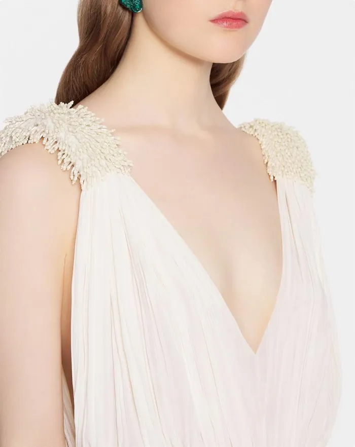 Women Lanvin Dresses Floor Length Evening Gown In Charmeuse Off White